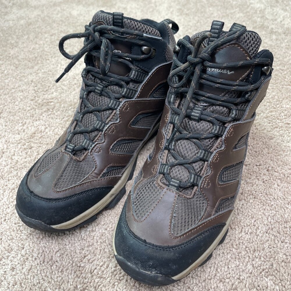 Eddie Bauer Boots Mens 9 M Graham Hiking Ankle Brown Leather Lace Up Comfort